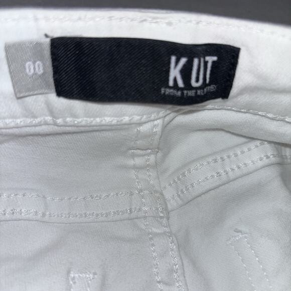 Size 00 Kut From the Kloth Jeans White Straight Leg 26" Waist 26" Inseam Donna - Picture 6 of 10